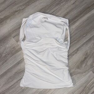 Aritzia White Ruched Tank Top